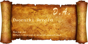 Dvorszki Arnold névjegykártya