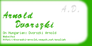 arnold dvorszki business card